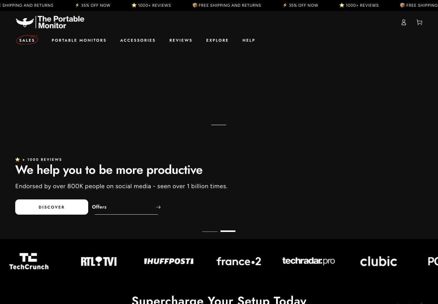 The Portable Monitor ecommerce website thumbnail